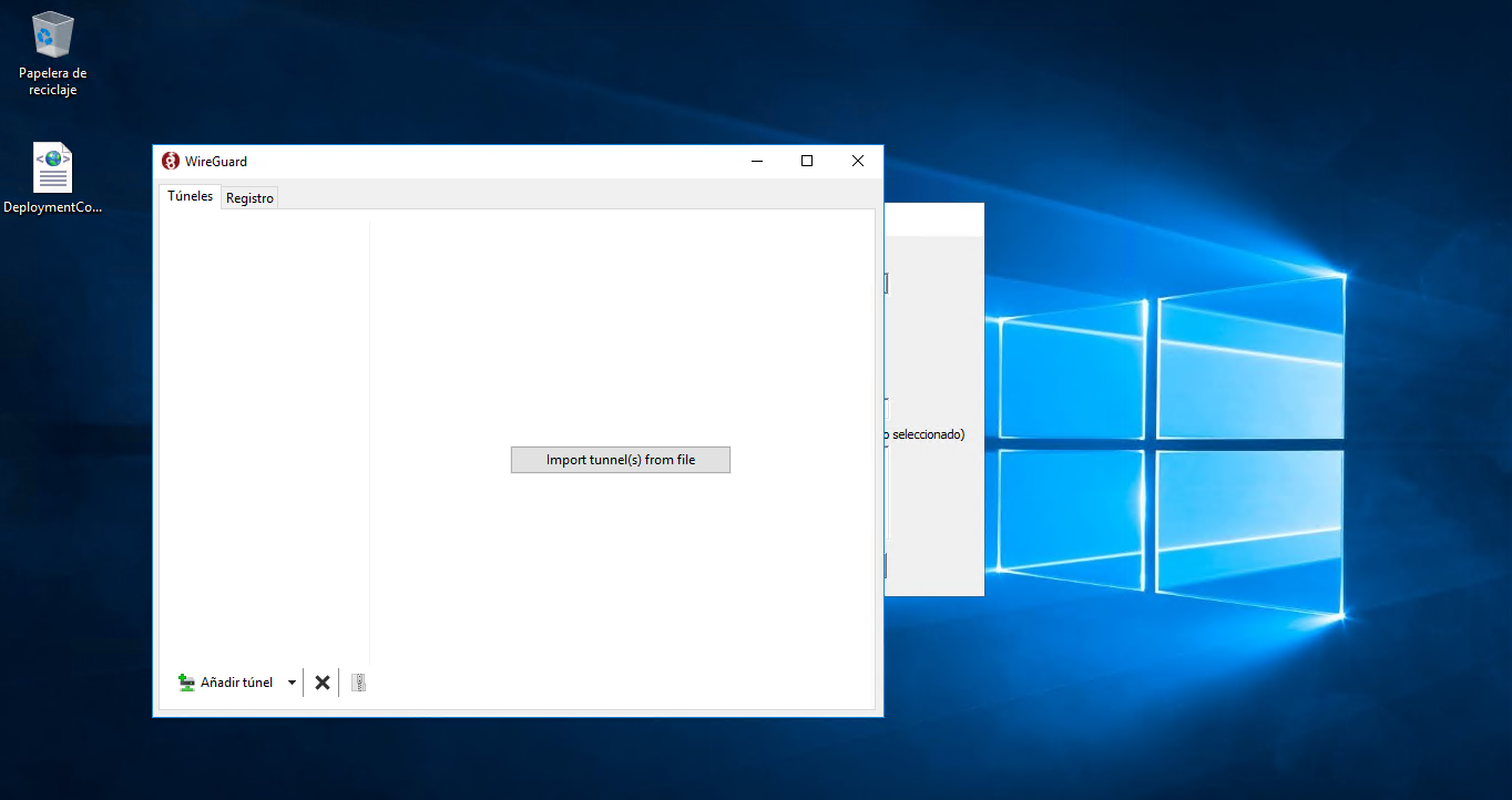 Part 2 - WireGuard welcome screen and configuration window