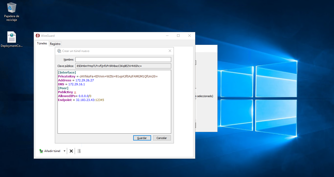 Part 3 - Configuration example for WireGuard on Windows