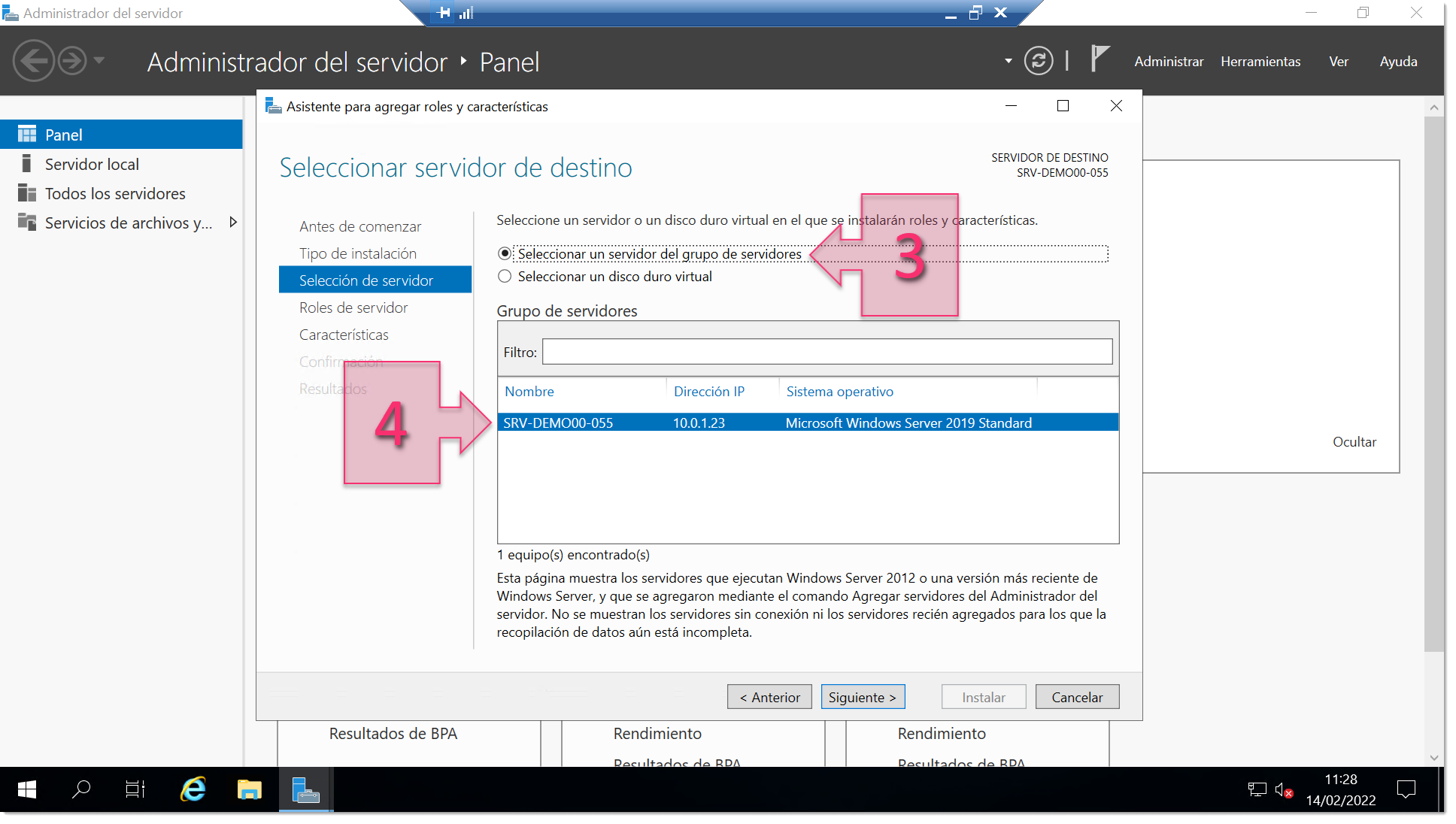 Part 1 - Select the server on which to perform the installation