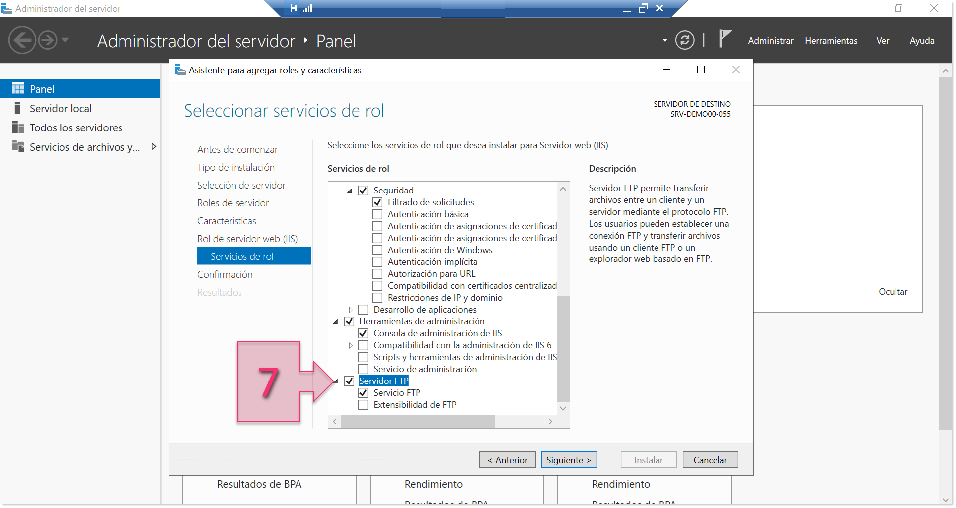 Part 1 - Check that FTP service is selected