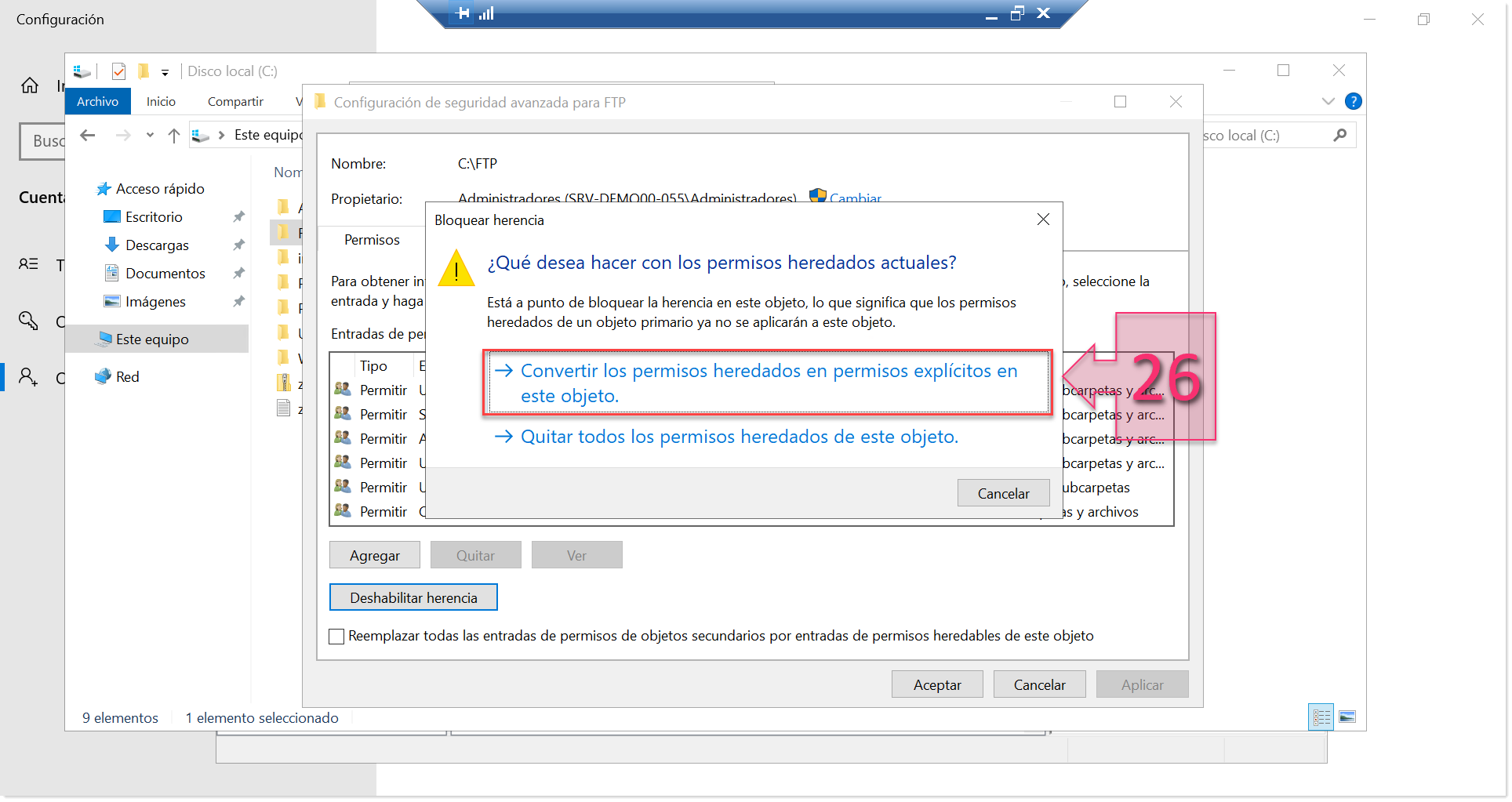 Part 3 - Disable inheritance