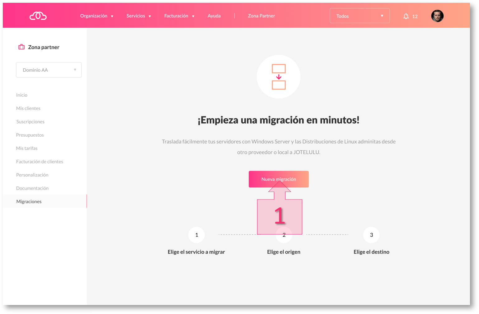 Launch a new migration from the Jotelulu platform
