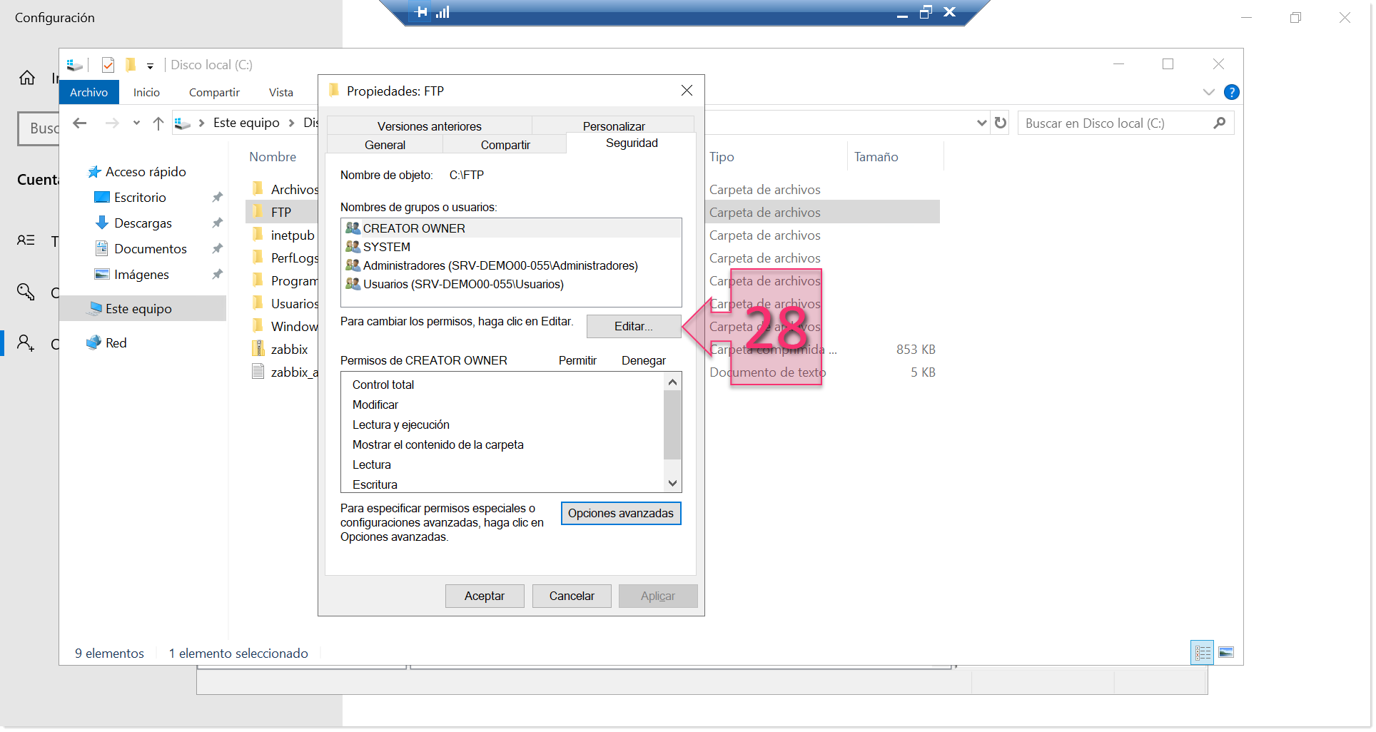 Part 3 - Edit access to the FTP folder