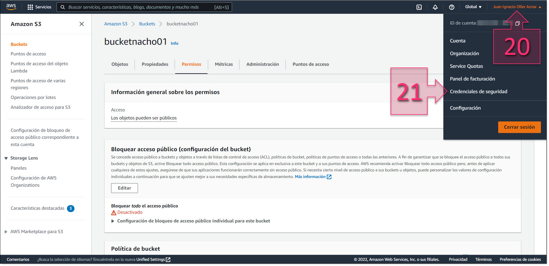 Part 3 - Open the Security Credentials section on AWS
