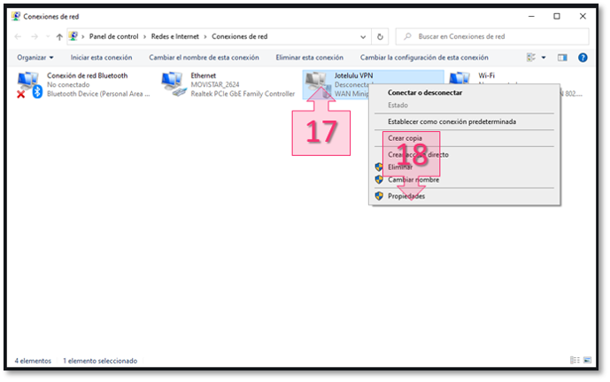 Step 3. Open VPN connection properties