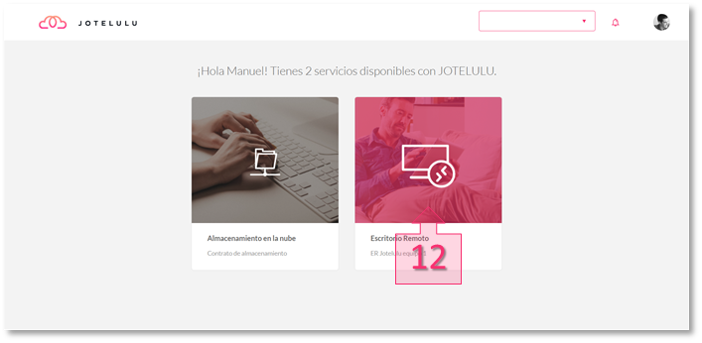Step 3. Access the remote desktop from the user portal
