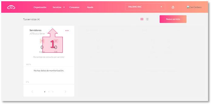 Step 1. Open the Servers subscription page Step 1. Open the Servers subscription page