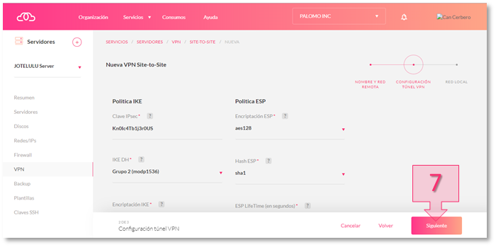 Step 4. Configure the VPN tunnel