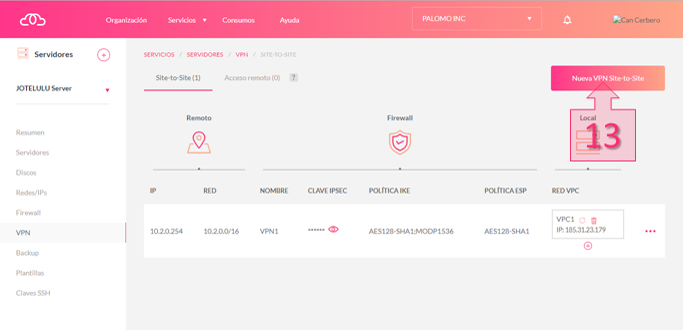 Step 6. Create a new site-to-site VPN and carry out the configuration process for the opposite end