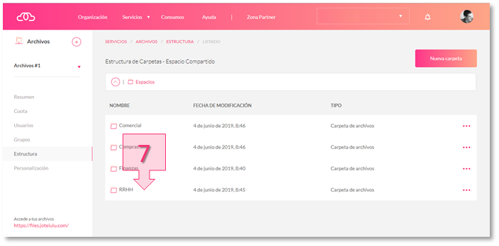 Step 2. Create subfolders on your cloud storage