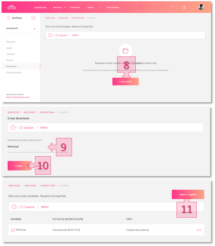 Step 2. Repeat the process to create additional subfolders