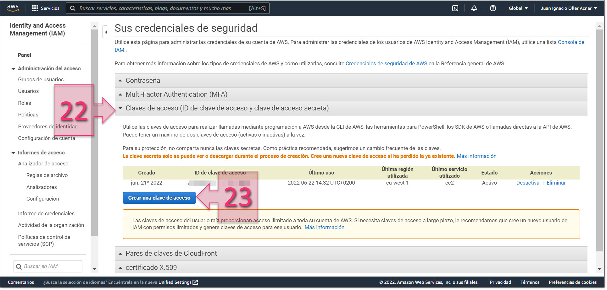 Part 3 - Create new access keys