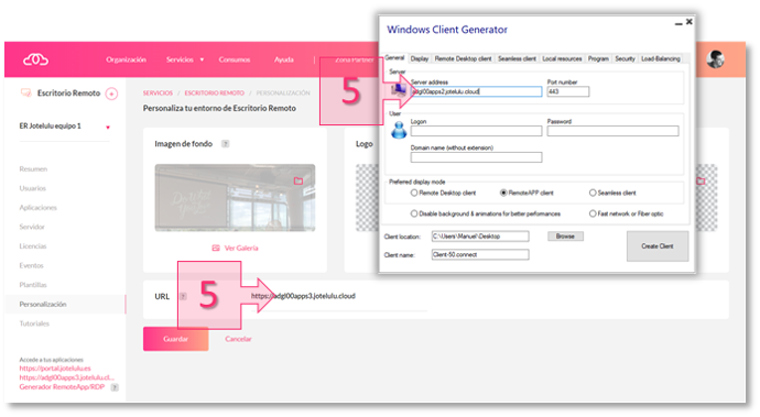 Step 3. Enter the server address and port number.