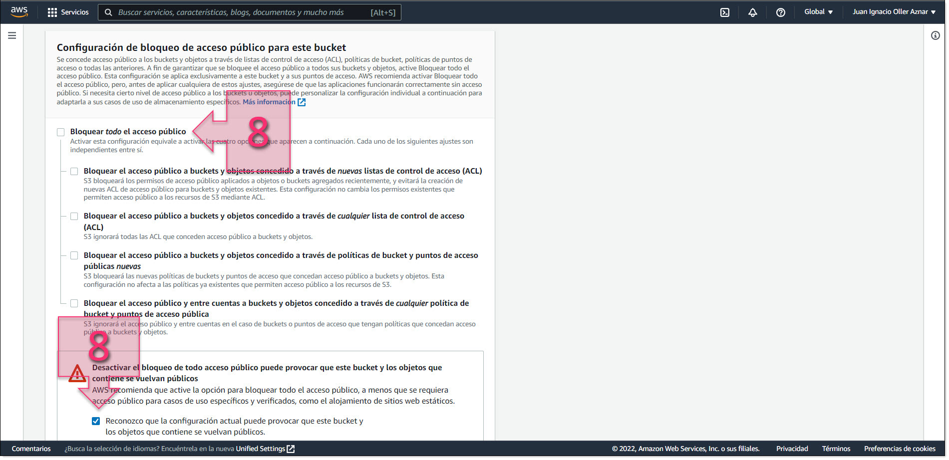 Part 2 - Uncheck the box marked "Block all public access"