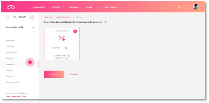 Set the maximum number of simultaneous users