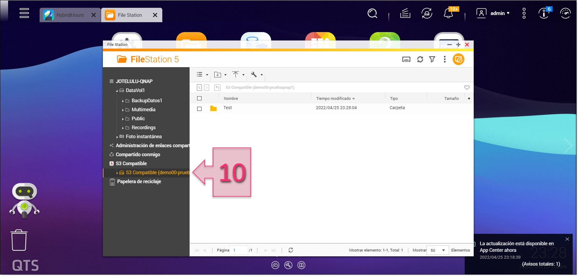 Check that the S3 bucket can be accessed from File Station