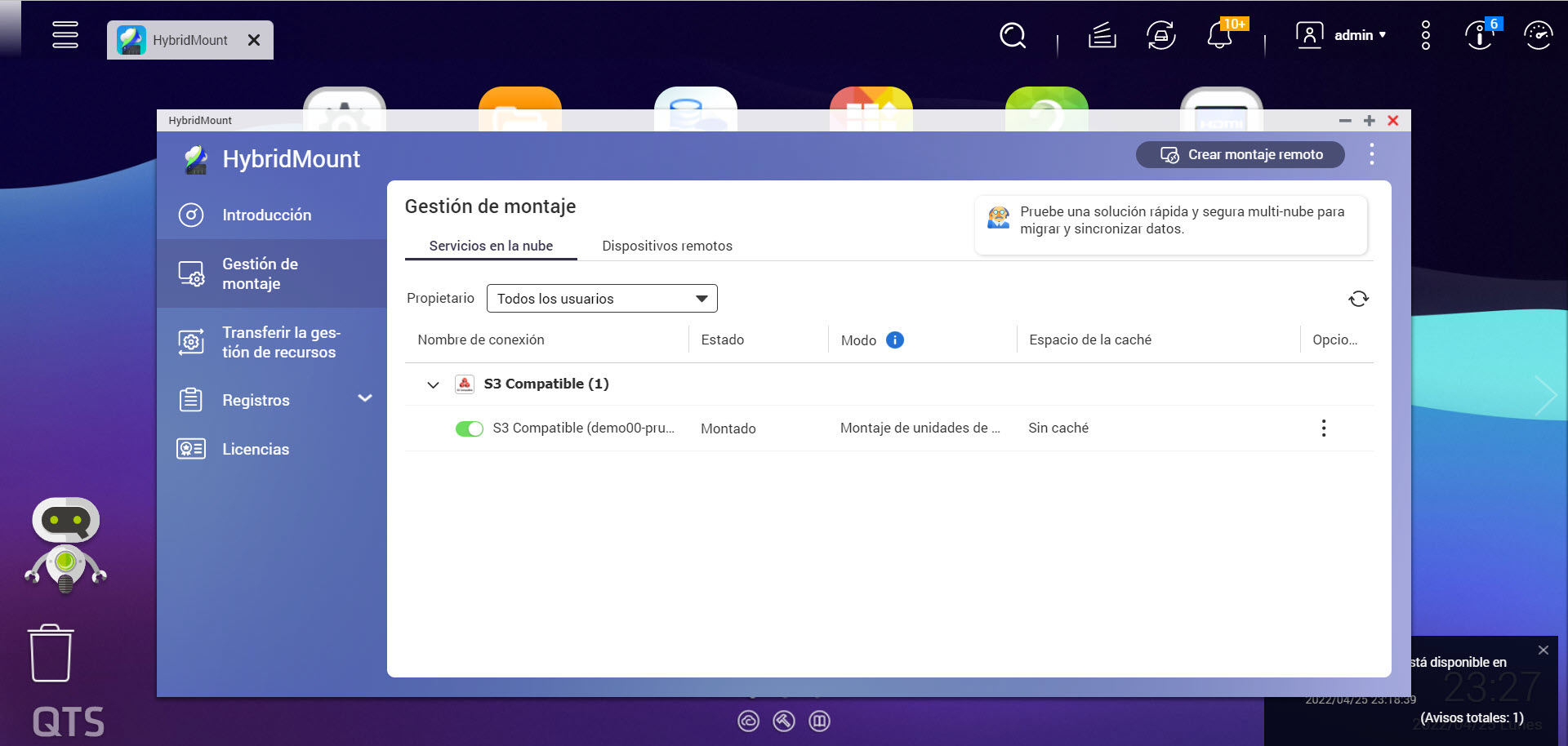 The mount has been created