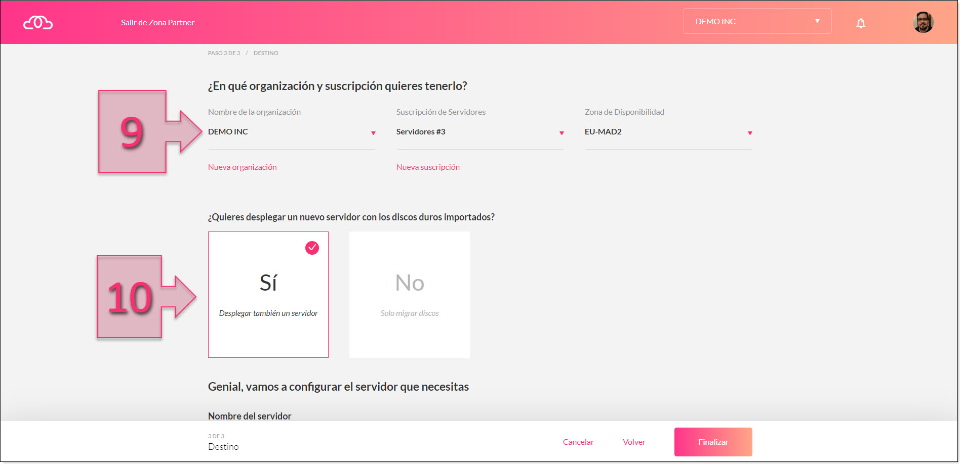 Part 1 - Select an organisation, subscription and availability zone