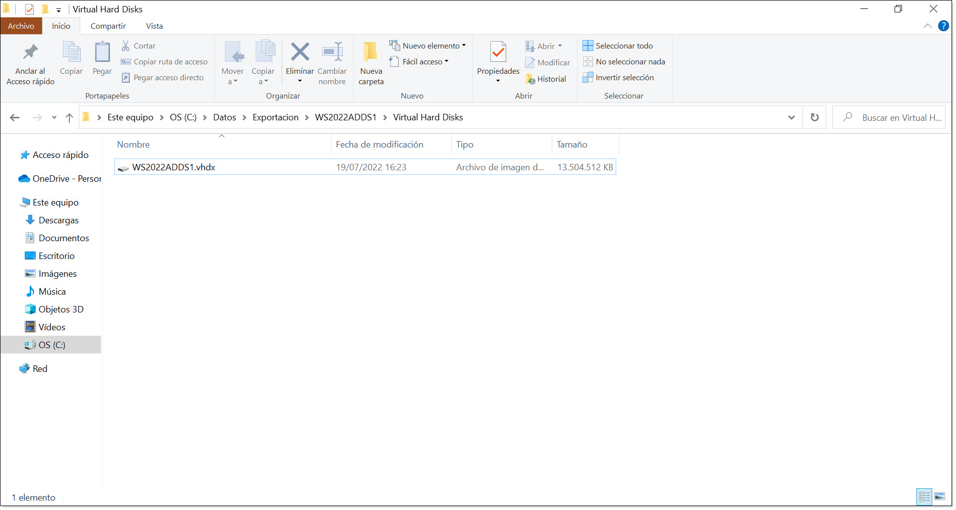 Part 2 - Browse to the folder where the virtual machine has been exported to copy it