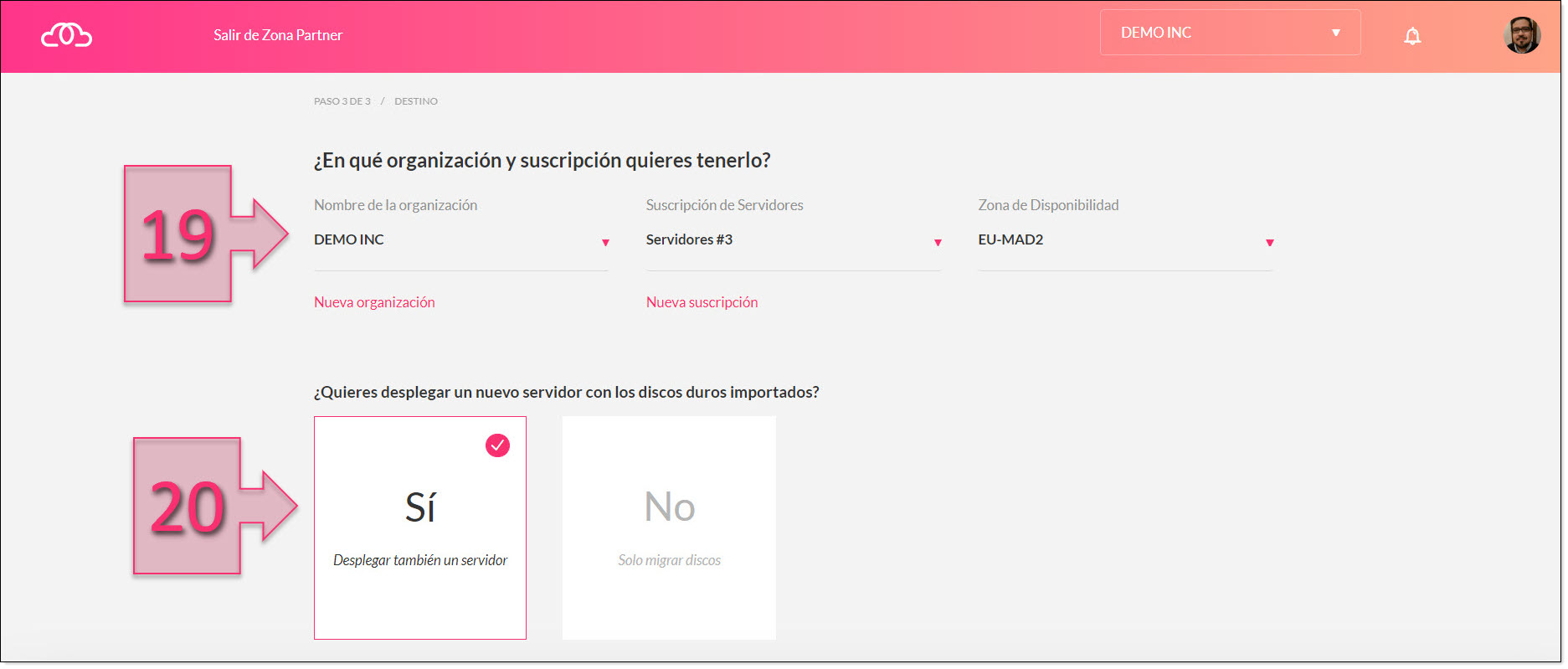 Part 1 - Select the organisation and subscription on which you want to deploy the VM