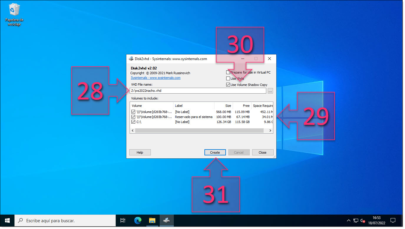 Part 3 - Select the partitions that you want to include on the image