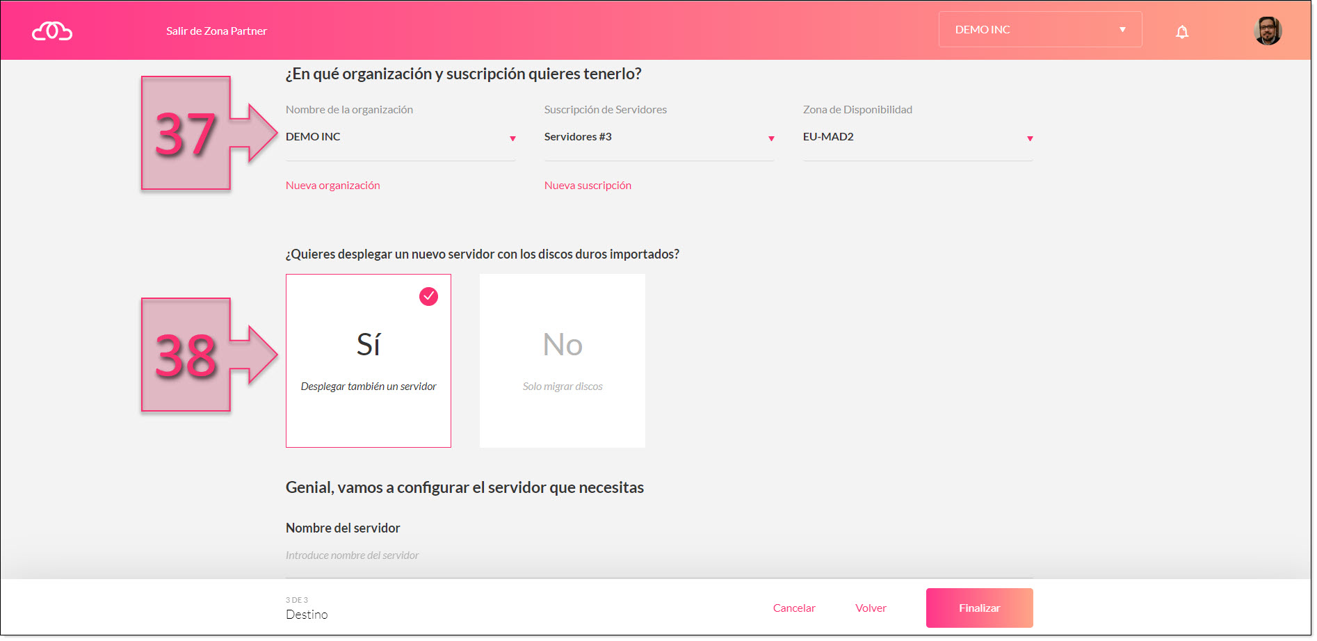 Part 4 - Select the organisation, subscription and availability zone