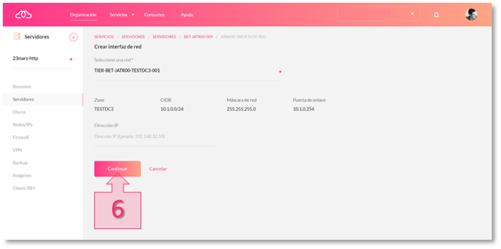 Step 1. Select a network and click Continue