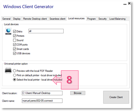 Step 3. Select the type of universal printer