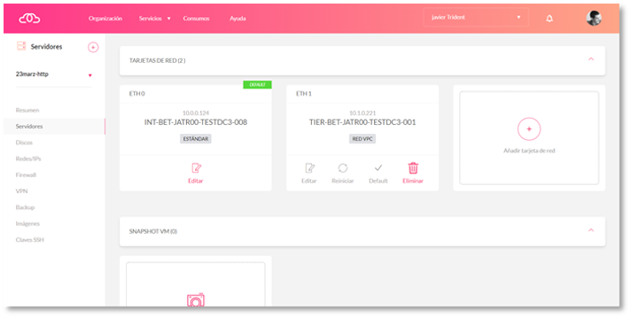 Step 1. Network card details once added